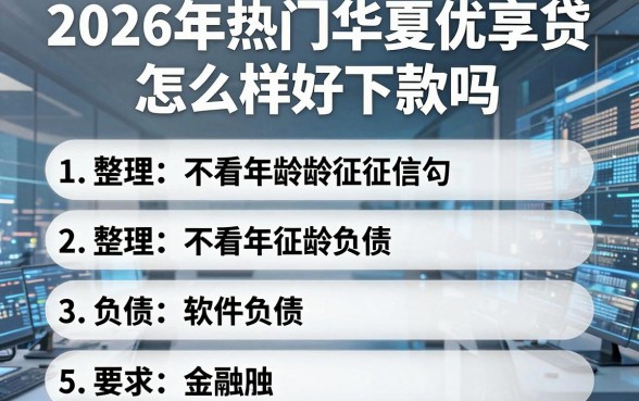 2026年热门华夏优享贷怎么样好下款吗,整理五个不看年龄征信负债的软件