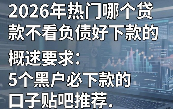 2026年热门哪个贷款不看负债好下款的,概括5个黑户必下款的口子贴吧推荐