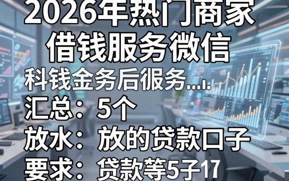 2026年热门商家借钱服务微信,汇总5个放水的贷款口子