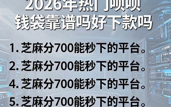 2026年热门呗呗钱袋靠谱吗好下款吗,罗列五个芝麻分700能秒下的平台