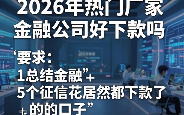 2026年热门厂家金融公司好下款吗,总结5个征信花居然都下款了的口子