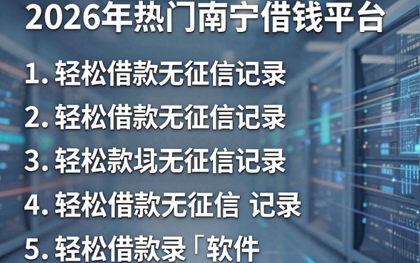 2026年热门南宁借钱平台,罗列五个轻松借款无征信记录的软件