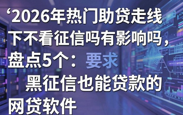 2026年热门助贷走线下不看征信吗有影响吗,盘点5个黑征信也能贷款的网贷软件