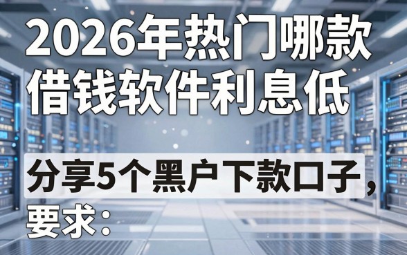 2026年热门哪款借钱软件利息低,分享5个黑户下款口子