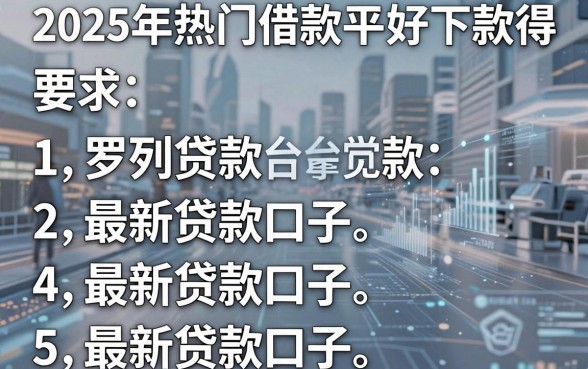 2025年热门借款平台好下款得，罗列5个最新贷款口子