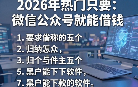 2026年热门只要微信公众号就能借钱,归纳五个黑户能下款的软件