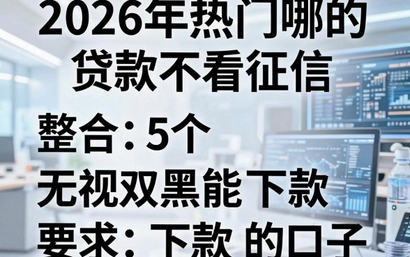 2026年热门哪的贷款不看征信，整合5个无视双黑能下款的口子