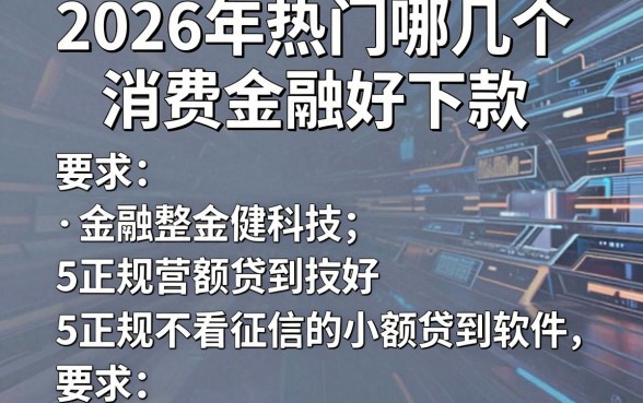 2026年热门哪几个消费金融好下款，整合5个正规不看征信的小额贷款软件