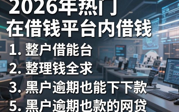 2026年热门在借钱平台内借钱,整理5个黑户逾期也能下款的网贷