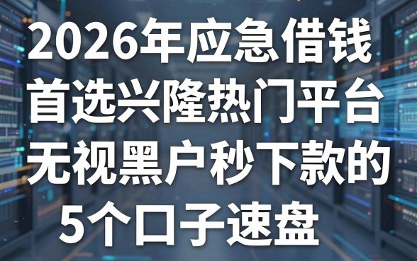 2026年应急借钱首选兴隆热门平台，无视黑户秒下款的5个口子速盘