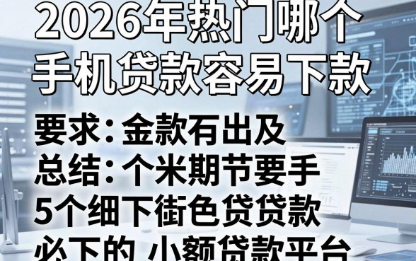 2026年热门哪个手机贷款容易下款，总结5个必下的小额贷款平台
