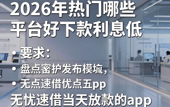 2026年热门哪些平台好下款利息低,盘点五个无忧速借当天放款的app