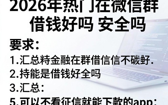 2026年热门在微信群借钱好吗安全吗,汇总5个可以不看征信就能下款的app