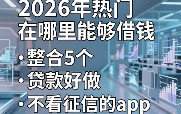 2026年热门在哪里能够借钱,整合5个贷款好做不看征信的app