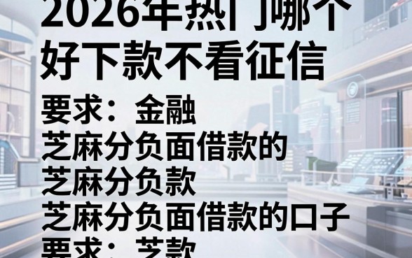 2026年热门哪个好下款不看征信,汇总五个芝麻分负面借款的口子