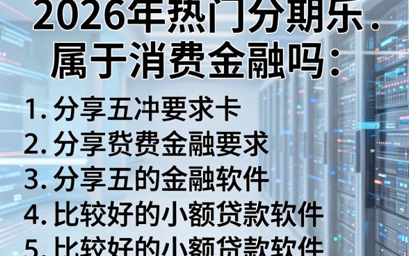 2026年热门分期乐属于消费金融吗，分享五个比较好的小额贷款软件