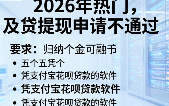 2026年热门及贷提现申请不通过,归纳五个凭支付宝花呗贷款的软件