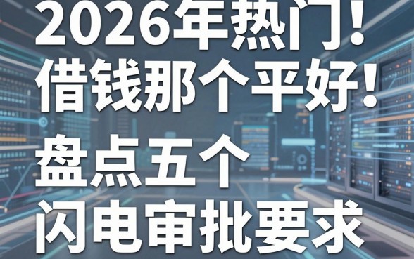 2026年热门借钱那个平好，盘点五个闪电审批的app