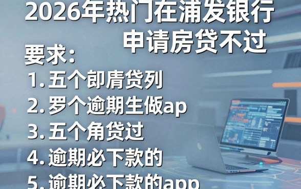 2026年热门在浦发银行申请房贷不过，罗列五个逾期必下款的app