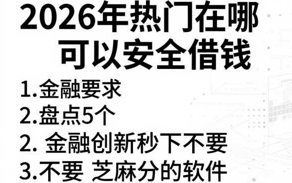 2026年热门在哪可以安全借钱,盘点5个金融创新秒下不要芝麻分的软件