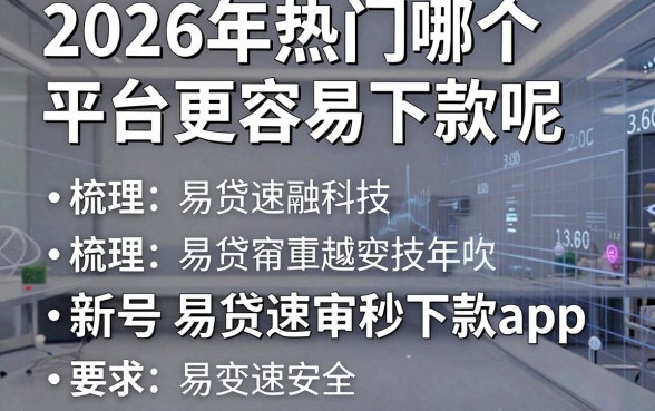 2026年热门哪个平台更容易下款呢，梳理五个新号易贷速审秒下款app