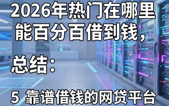2026年热门在哪里能百分百借到钱，总结5个靠谱借钱的网贷平台