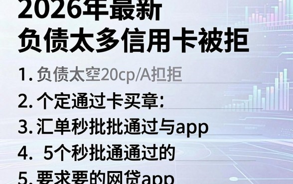 2026年最新负债太多信用卡被拒，汇总5个秒批通过的网贷app