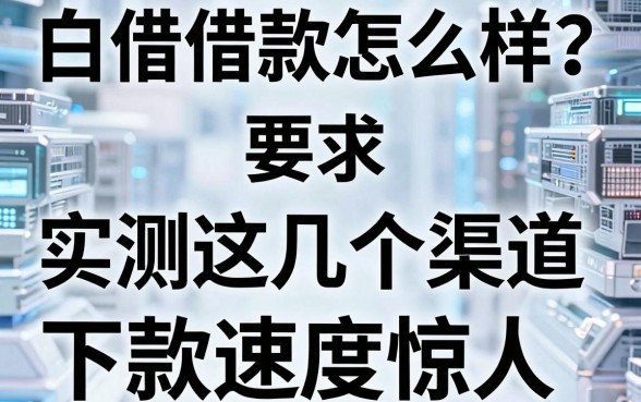 白借借款怎么样?实测这几个渠道下款速度惊人