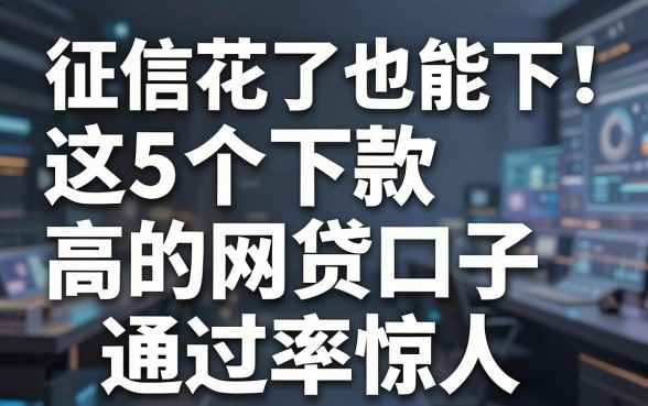 征信花了也能下!这5个下款高的网贷口子,通过率惊人