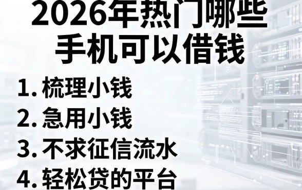 2026年热门哪些手机可以借钱，梳理五个急用小钱不求征信流水轻松贷的平台