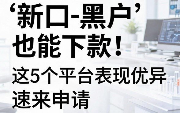新口子黑户也能下款！这5个平台表现优异速来申请