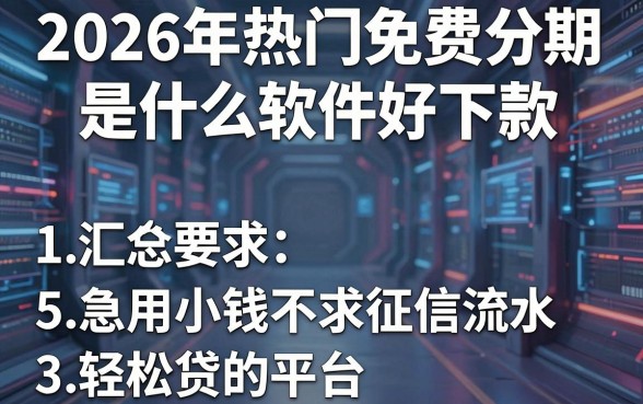 2026年热门免费分期是什么软件好下款,汇总5个急用小钱不求征信流水轻松贷的平台