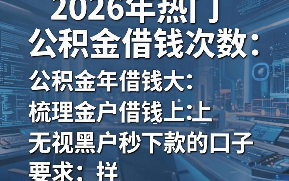 2026年热门公积金借钱次数,梳理五个无视黑户秒下款的口子