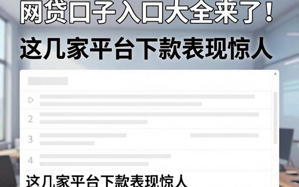 网贷口子入口大全来了！这几家平台下款表现惊人