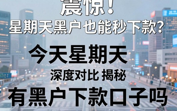 震惊!星期天黑户也能秒下款?今天星期天有黑户下款口子吗深度对比揭秘!