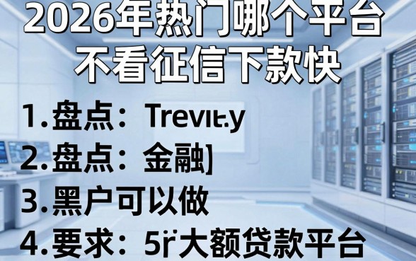 2026年热门哪个平台不看征信下款快,盘点五个黑户可以做大额贷款平台