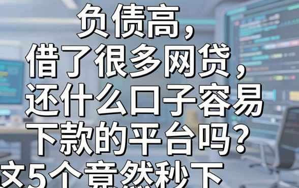 负债高、借了很多网贷还有什么口子容易下款的平台吗？这5个竟然秒下！