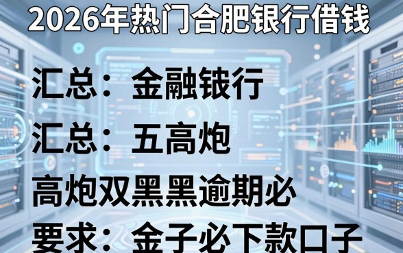 2026年热门合肥银行借钱，汇总五个高炮双黑逾期必下款口子
