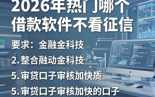 2026年热门哪个借款软件不看征信,整合5个审贷口子审核加快的口子