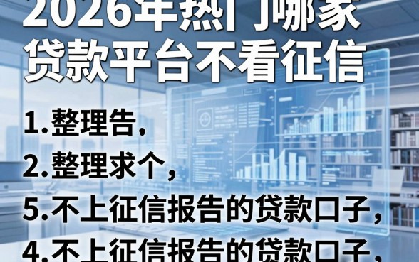 2026年热门哪家贷款平台不看征信，整理5个不上征信报告的贷款口子