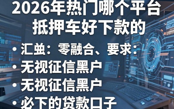 2026年热门哪个平台抵押车好下款的,汇总五个无视征信黑户必下的贷款口子