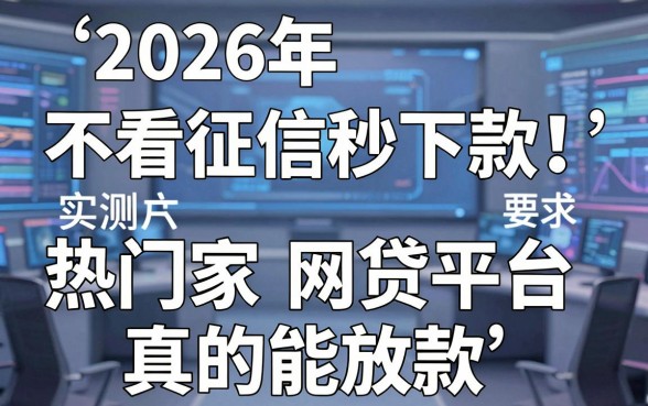2026年不看征信秒下款!实测这几家热门网贷平台真的能放款