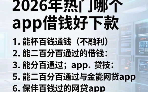 2026年热门哪个app借钱好下款，整理五个能百分百通过的网贷app