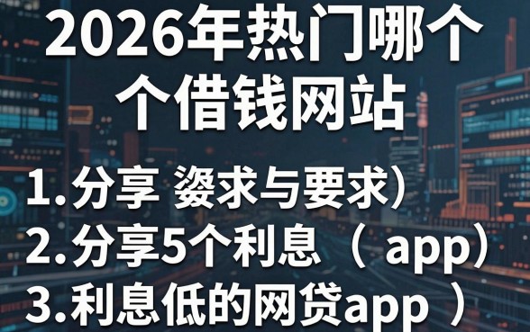 2026年热门哪个借钱网站,分享5个利息低的网贷app