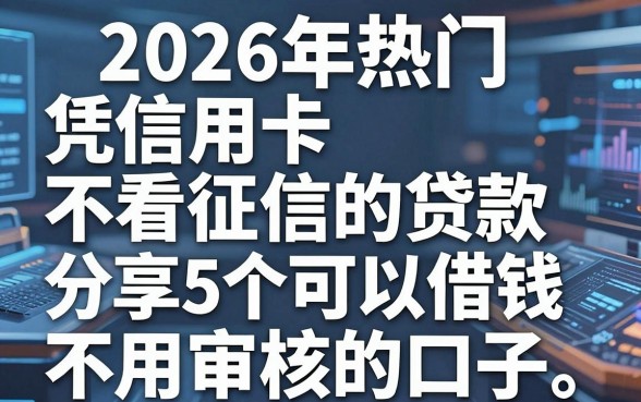 2026年热门凭信用卡不看征信的贷款，分享5个可以借钱不用审核的口子