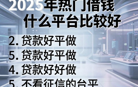 2025年热门借钱什么平台比较好,概括5个贷款好做不看征信的平台