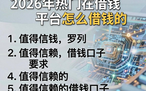 2026年热门在借钱平台怎么借钱的，罗列5个值得信赖的借钱口子
