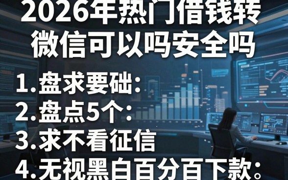 2026年热门借钱转微信可以吗安全吗，盘点5个不看征信无视黑白百分百下款
