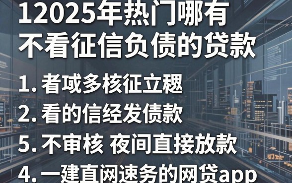 2025年热门哪有不看征信负债的贷款，概括5个不审核夜间直接放款的网贷app