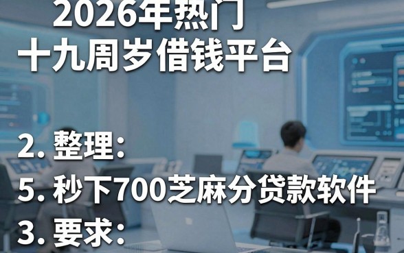 2026年热门十九周岁借钱平台，整理5个秒下700芝麻分贷款软件
